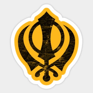 Khanda (Sikh symbol) -  Vintage Faded Style Design Sticker